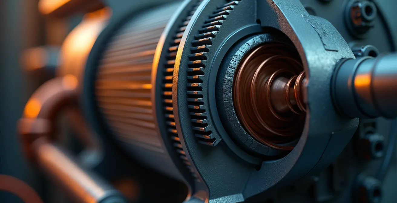 Détail technique d'un compresseur de thermopompe moderne